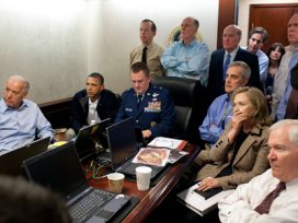 Situation Room of the White House during the Osama bin Laden mission.