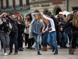 International Rueda De Casino Multi Flash Mob Day, Main Square in Cracow, Poland, 28 March 2015. Photo: wjarek / shutterstock.com. Source: Shutterstock