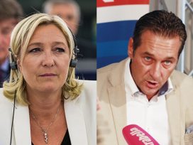 Marine Le Pen, European Parliament in Strasbourg, 1 July 2014. Photo: Claude Truong-Ngoc. Source: Wikimedia. Heinz-Christian Strache during a press conference, 17 August 2012. Photo: Emil Goldberg. Source: Wikimedia.